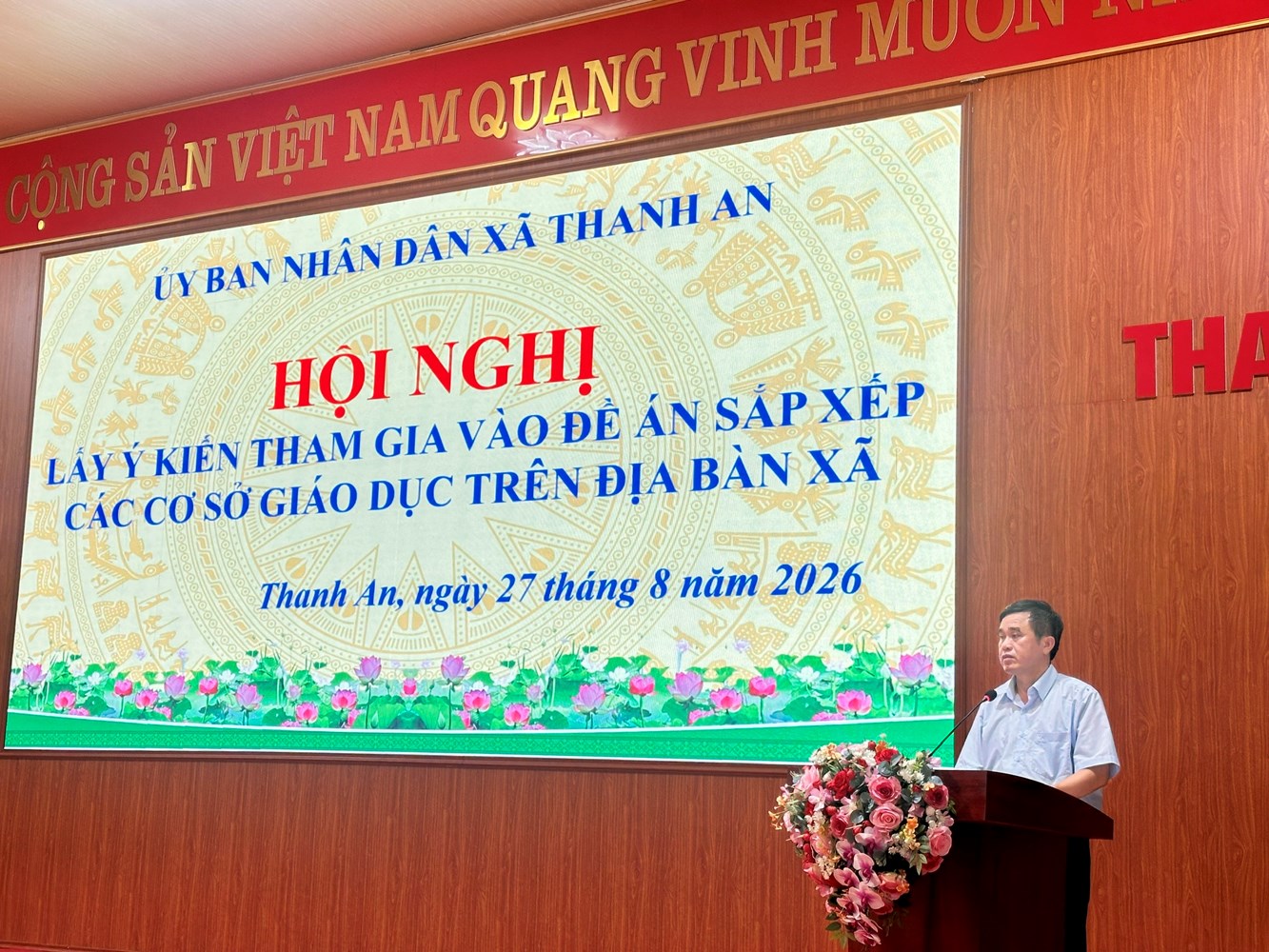 Hội nghị lấy ý kiến vào Đề án sắp xếp, tổ chức lại các cơ sở giáo dục trên địa bàn xã Thanh An