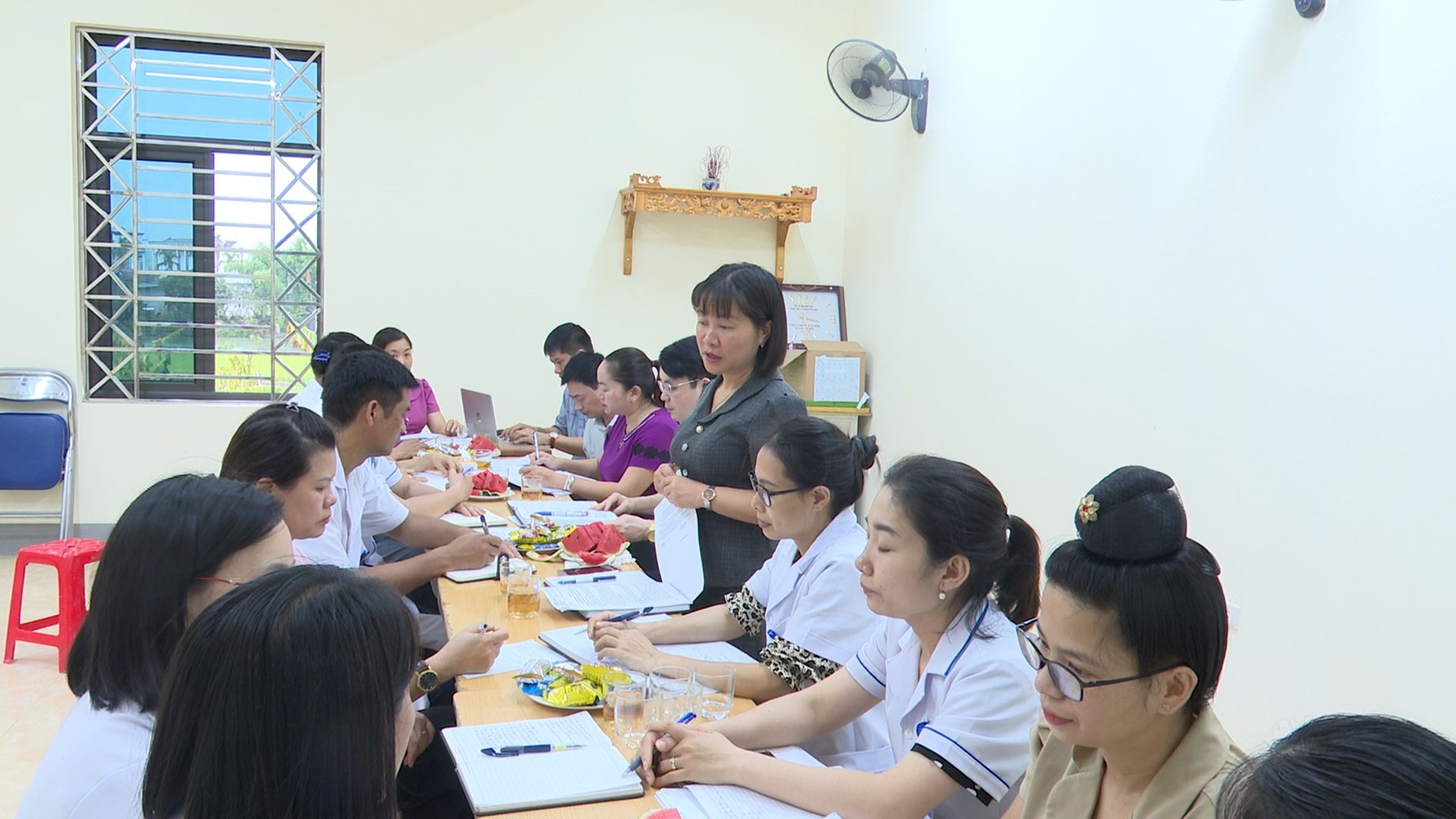 THƯỜNG TRỰC ĐẢNG ỦY XÃ THANH AN LÀM VIỆC VỚI CHI BỘ TRẠM Y TẾ XÃ