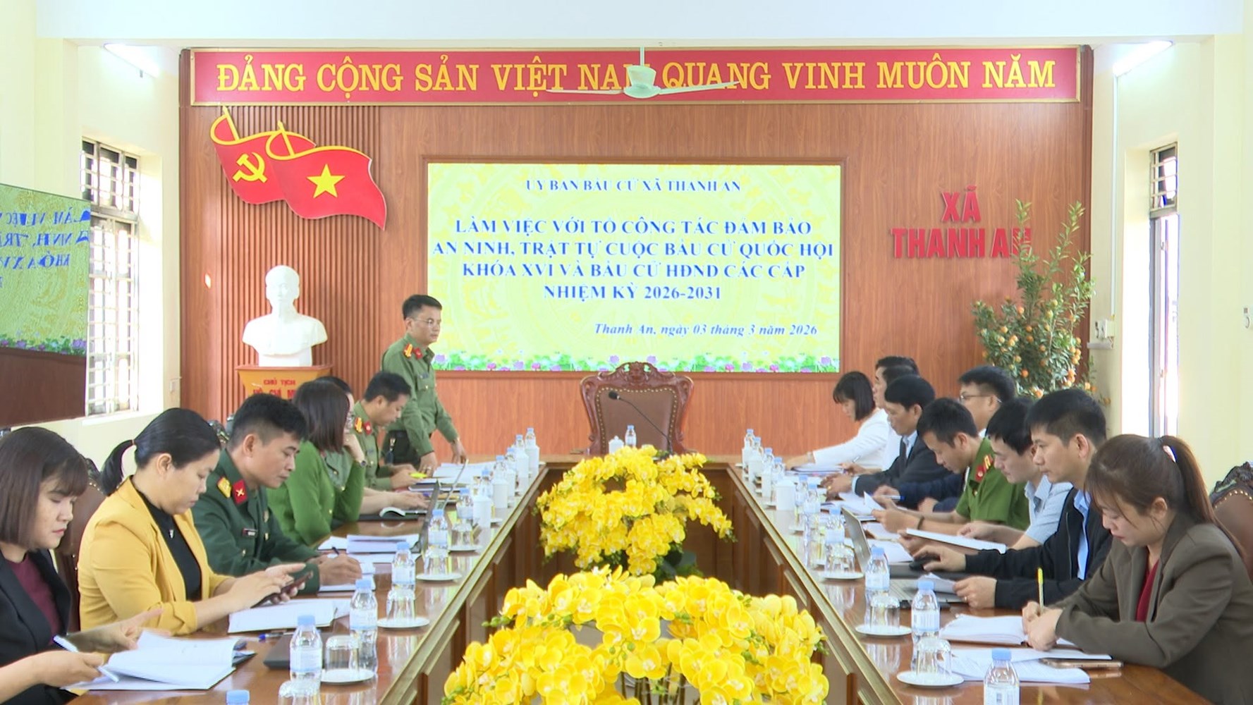 ĐẢM BẢO AN NINH TRẬT TỰ CUỘC BẦU CỬ ĐẠI BIỂU QUỐC HỘI KHÓA XVI VÀ ĐẠI BIỂU HỘI ĐỒNG NHÂN DÂN CÁC CẤP TRÊN ĐỊA BÀN XÃ THANH AN