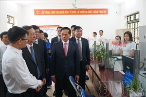 Phó Thủ tướng Chính phủ Bùi Thanh Sơn kiểm tra vận hành hoạt động chính quyền địa phương 2 cấp tại xã Thanh An
